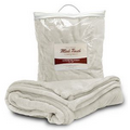 Mink Touch Luxury Blanket 50"X60"-- Cream Beige -- (Embroidered) ***FREE RUSH***